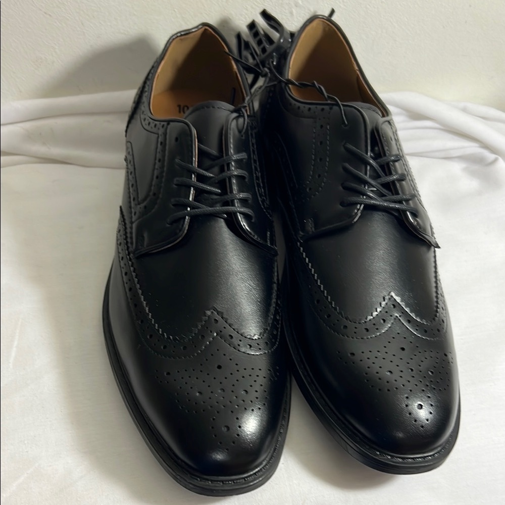 New Men's George Hampton Oxford Black Shoes Size 10 1/2